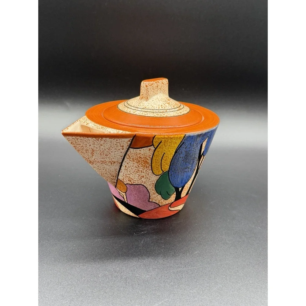 Vintage '93 Art Deco Clarice Cliff MMA 'Bizarre Autumn' Tea Pot Reproduction